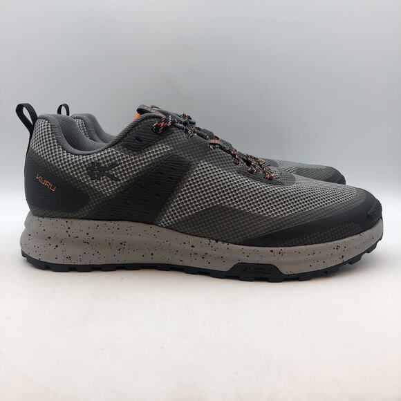 Kuru Mens ATOM TRAIL Athletic Sneaker Size 10.5 Lead Gray Orange Spice NIB